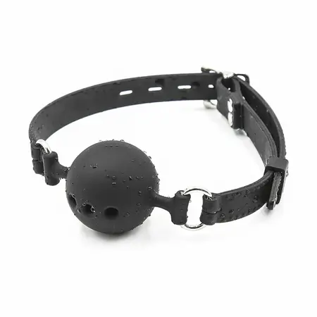 OHMAMA Silicone Breathable Ball Gag L - Adjustable, Vented, Black