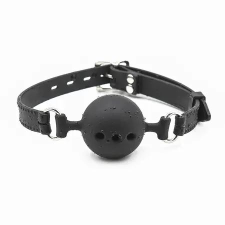 OHMAMA Silicone Breathable Ball Gag L - Adjustable, Vented, Black