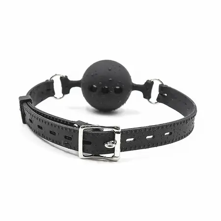 OHMAMA Silicone Breathable Ball Gag L - Adjustable, Vented, Black