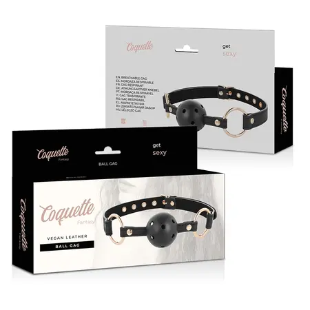 Coquette Chic Desire Prozračni kuglasti gag od veganske kože Podesivi 66cm