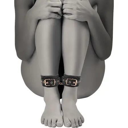 Coquette Chic Desire Fantasy Vegan Leather Ankle Cuffs with Neoprene Lining