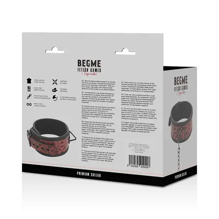 BEGME Crveno izdanje Premium ogrlica od veganske kože sa neoprenskom postavom
