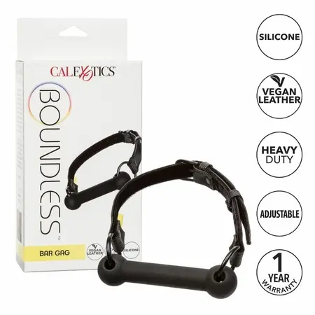 CalExotics Boundless Gag sa prečkom Podesivi silikonski sa veganskom trakom 7.5cm