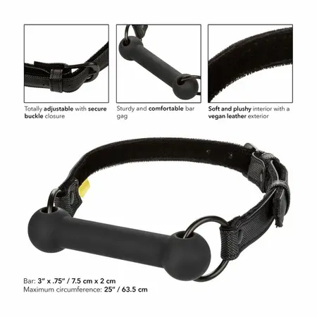 CalExotics Boundless Gag sa prečkom Podesivi silikonski sa veganskom trakom 7.5cm