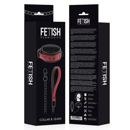 Fetish Submissive Dark Room Set ogrlice i lisica sa lancem od neoprena