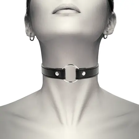 Coquette Chic Desire Vegan Leather Adjustable Necklace 38cm Black