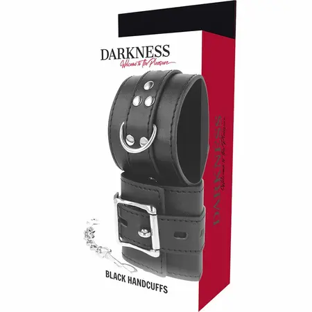 Darkness Premium Veštačke Kožne Lisice Podesive Crne Vinil