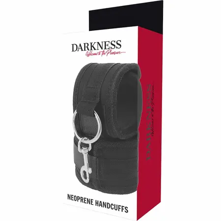 Darkness Neoprenske podesive lisice sa mekom unutrašnjom postavom Crna