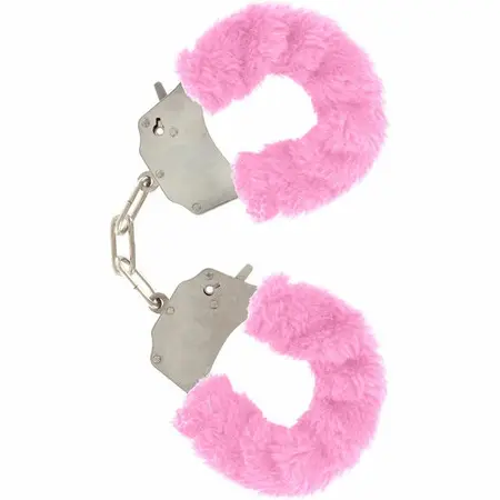 TOYJOY Krzneno-zabavne lisice Roze - Plišane čelične lisice za ručne zglobove