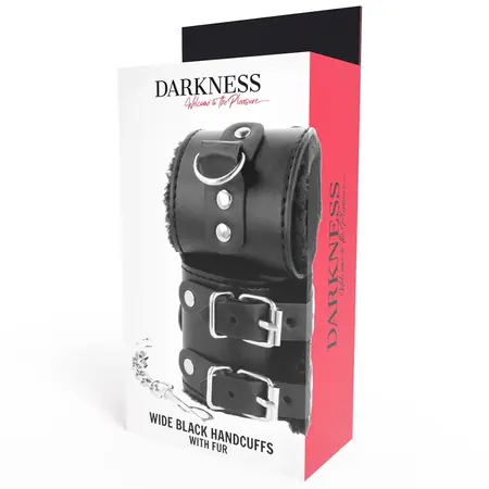 Darkness Podesive crne kožne lisice sa mekom postavom