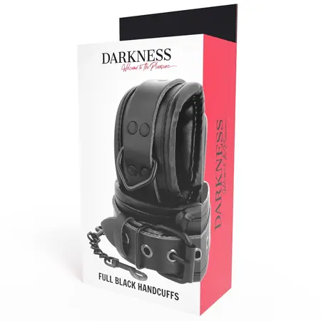 Darkness Podesive lisice od veštačke kože Crne - Sistem sigurnog prijanjanja