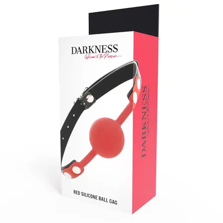Darkness Silikonski gag Crveni - Podesiva kožna traka, Univerzalno prijanjanje
