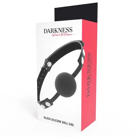 Darkness Crni silikonski kuglični gag sa podesivim kožnim trakama