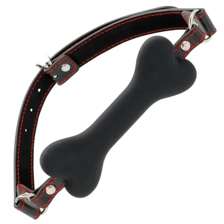 Darkness Crni koštani silikonski podesivi gag Vodootporan 14.8 cm