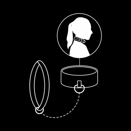 Fetish Submissive Neoprenska ogrlica sa lancem i povodcem bez nikla