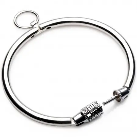 METAL HARD - Stainless Steel Combination Lock Collar, 12 cm Diameter