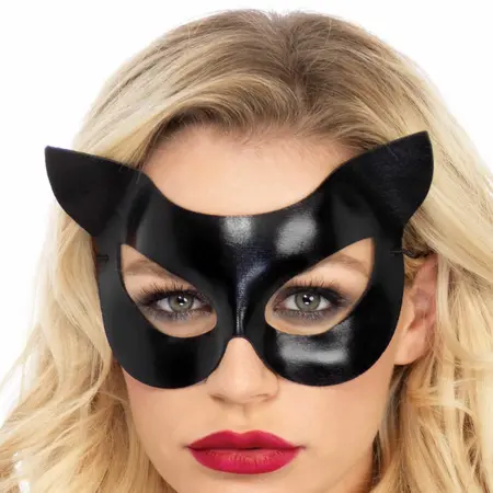 Leg Avenue Vinyl Cat Mask - Shiny Black Accessory for Costume Play