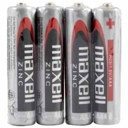 Maxell AAA R03 Saline Manganese Batteries 4-Pack, Reliable Power