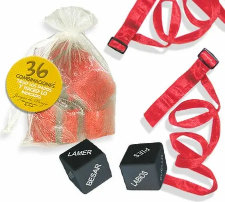 INEDIT Bondage Set Red - Organza Bag, Restraints & Dice Kit
