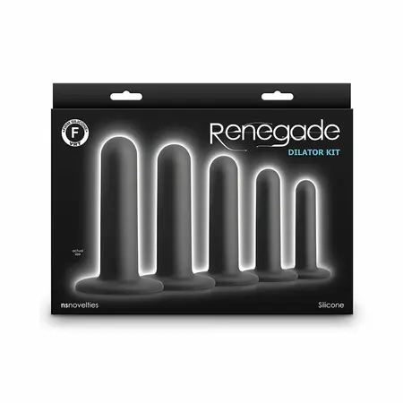 NS Novelties Renegade Dilator Kit Black - 5-Piece Silicone Set