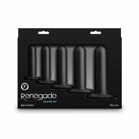 NS Novelties Renegade Dilator Kit Black - 5-Piece Silicone Set