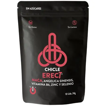 WUG Erect Enhancer Chewing Gum 10 Units - Maca, Arginine, Zinc, Vegan