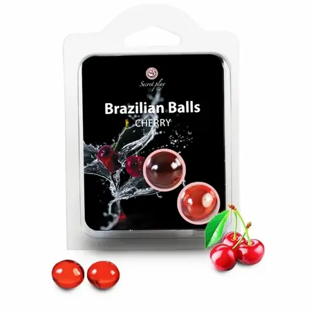 Secret Play Brazilian bisere sa uljem za masažu aroma visnje 2 kom