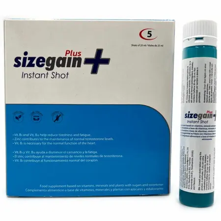 500 Cosmetics SizeGain Plus Instant Shot Male Energizer 5x10ml - Herbal Formula