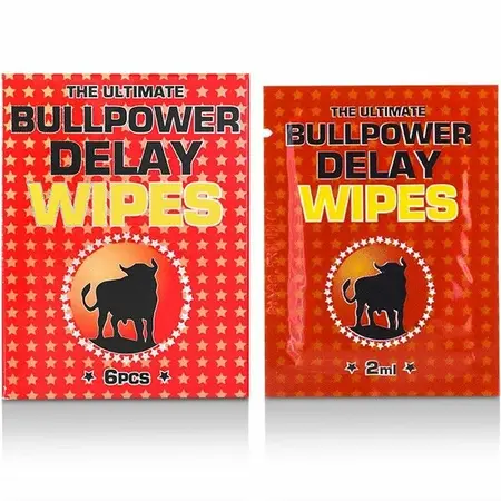 Cobeco Bull Power Delay Wipes - Practical Intimate Wipes for Men, 6 pcs