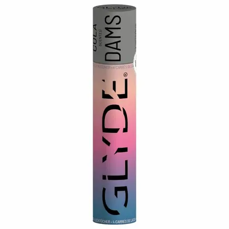 GLYDE Sheer Glyde Latex Barrier Sheet Cola Scent 25x15cm 4-Pack
