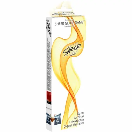 GLYDE Sheer Glyde Latex Barrier Sheet Cola Scent 25x15cm 4-Pack