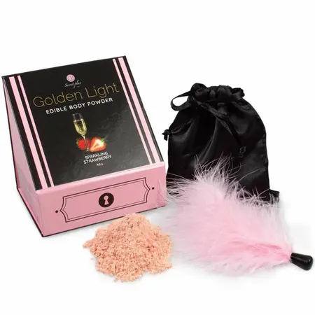 Secret Play Golden Light set jestivi puder jagoda i pero 40g