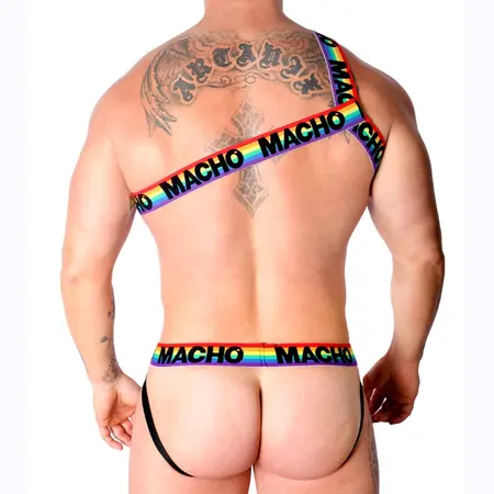 Macho Roman pojas L/XL – podesivi elastični dodatak za telo Pride izdanje