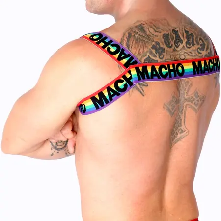 Macho Roman pojas L/XL – podesivi elastični dodatak za telo Pride izdanje