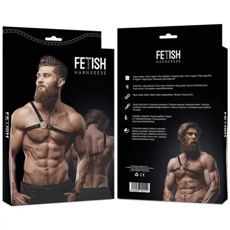 Fetish Submissive Attitude muški ukršteni pojas za ramena od veganske kože