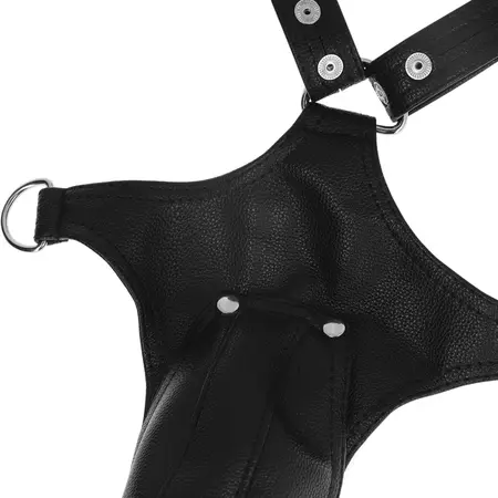 Fetish Submissive Attitude muški podesivi jock pojas od eko kože crni