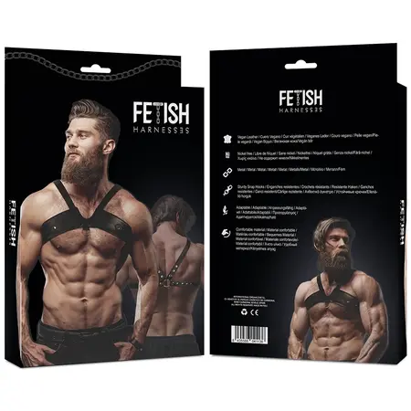 Fetish Submissive Attitude muški Brigade grudni pojas od eko kože podesiv