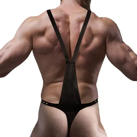 Fetish Submissive Attitude muški podesivi V-oblika pojas od eko kože