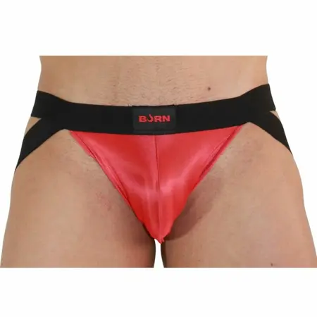 BURN Jock 010 Red/Black M - Dizajnerska atletska podrška sa mrežastim akcentima
