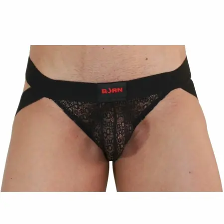 BURN 005 Men's Jock Lingerie Black XL - Breathable Premium Microfiber