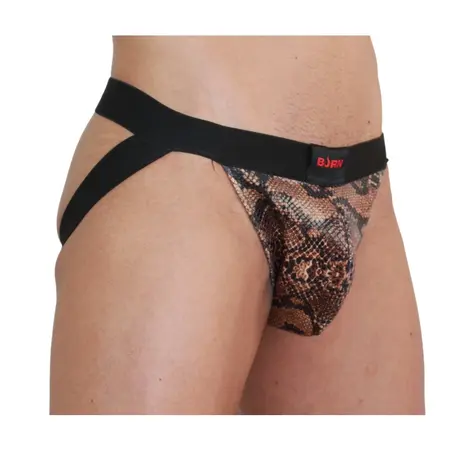 BURN Jock Snake Black L - Tehnička atletska podrška, prozračna tkanina