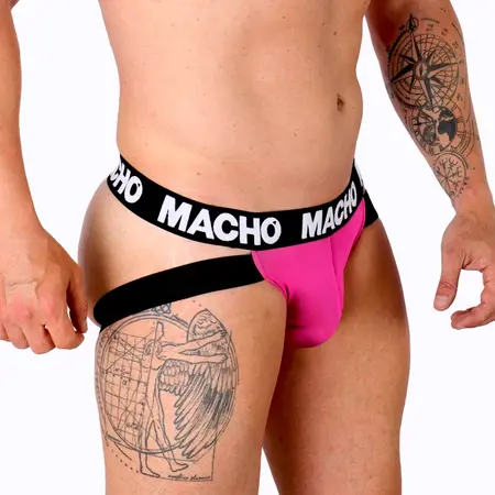 MACHO MX28FR Jockstrap XL Pink Neon - Anatomska Lycra podrška