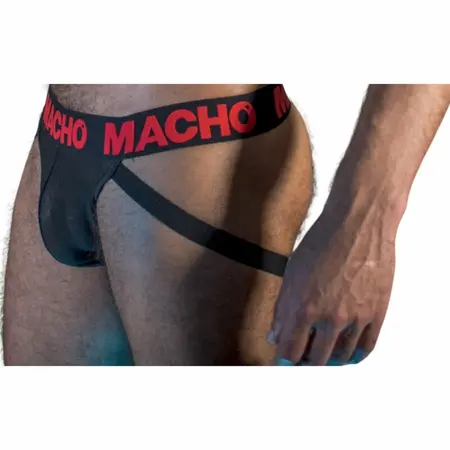Macho MX26X2 Jockstrap Crna/Crvena L - Podržavajući Elastični Donji Veš