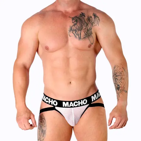 Macho MX26X1 Jockstrap Semi-Transparent Mesh White M
