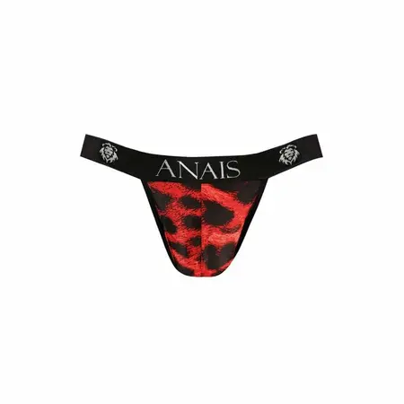 Anais Men Savage Jock Strap XL - Red Microfiber, Animal Print, Bold Cut