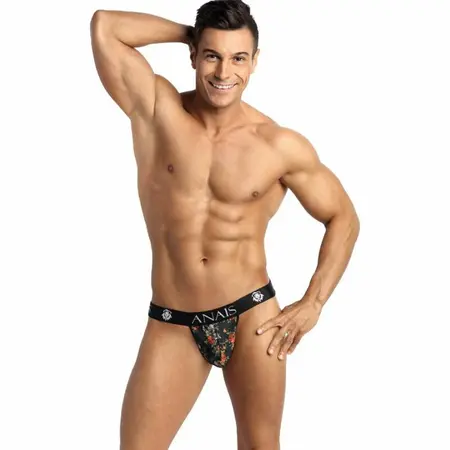 ANAIS MEN Power Jock Strap M - Bold Floral & Skull Print, High-Quality Fit