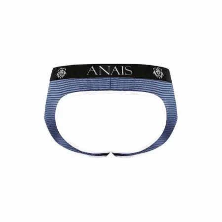 Anais Men Naval Jock Bikini L - Navy Blue Mesh & Satin Stripes