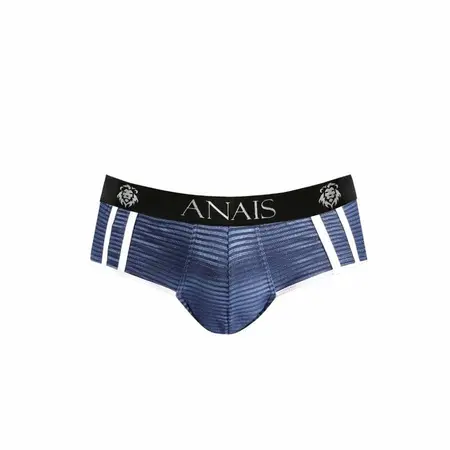 ANAIS Men Naval Jock Bikini M - Navy Blue Striped Tulle Briefs