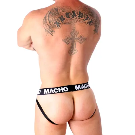 Macho MX25NC Jockstrap Crna Sintetička Koža M - Fetish Kolekcija