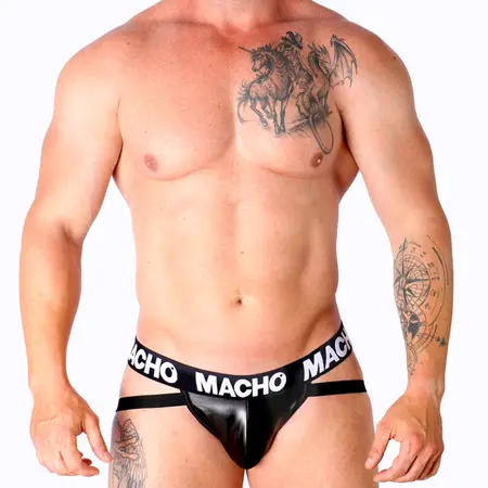 MACHO MX25NC Black Sintetička Koža Jockstrap S